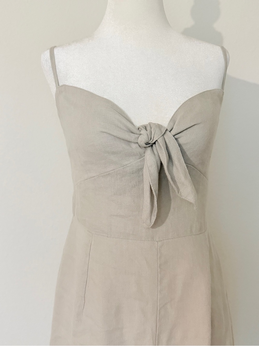 100% Linen Tie Front Wide Leg Jumpsuit Medium - Picture 2 of 8